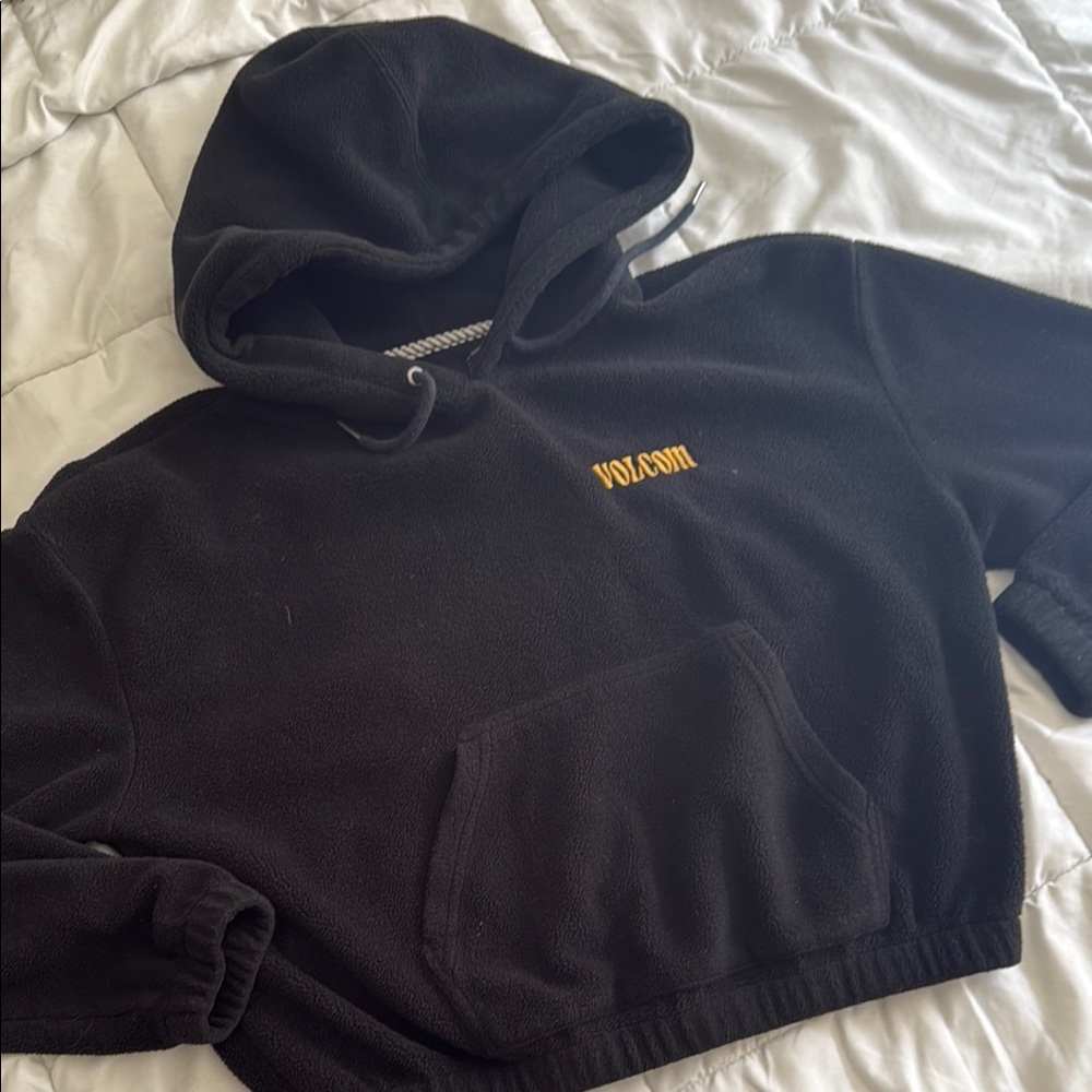 Volcom Black Hoodie Sweater with Gold Logo